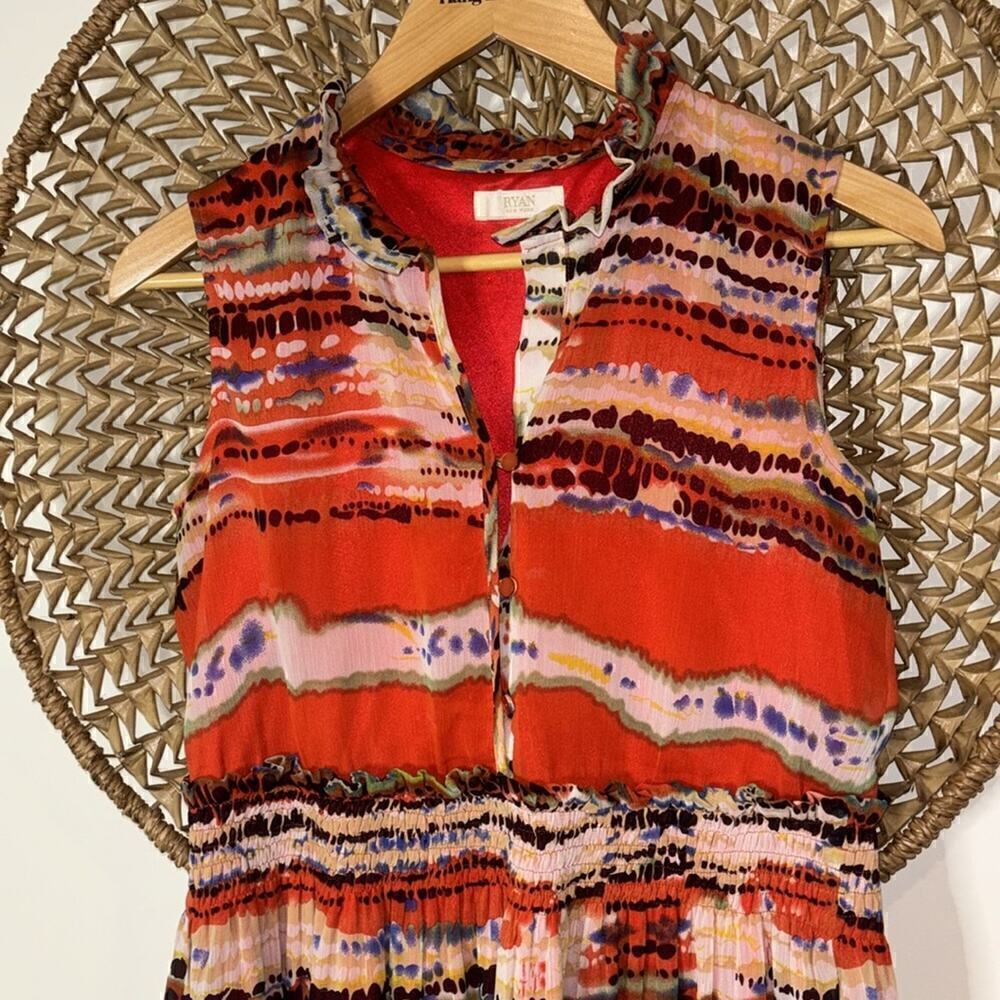 RYAN New York Orange Dress Size Medium - Picture 3 of 9